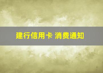 建行信用卡 消费通知